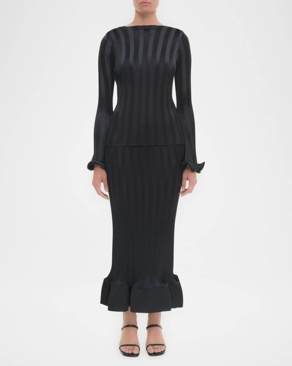 Carys Textured Long-Sleeve Top